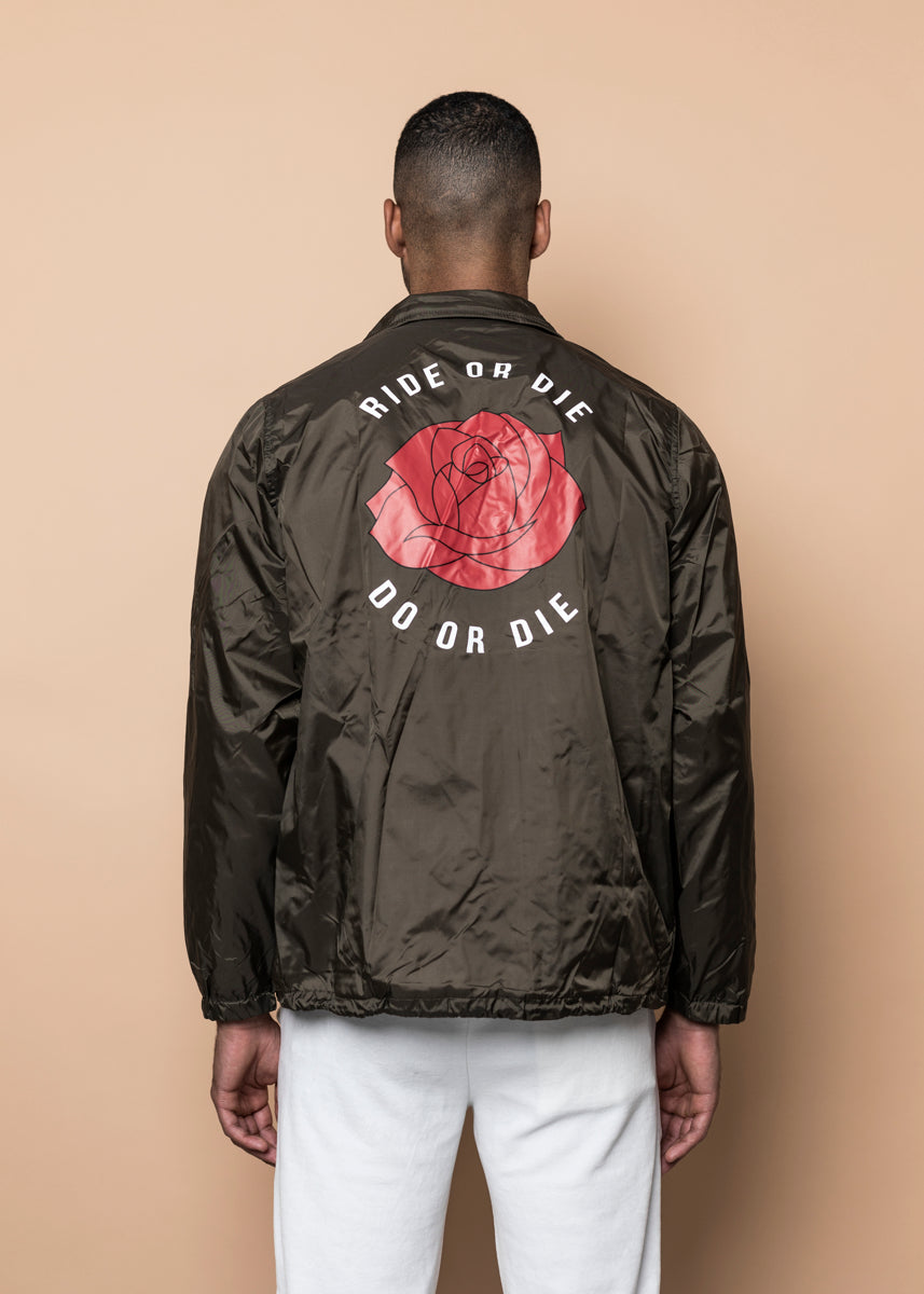 COACH JACKET - Green 'RIDE OR DIE'