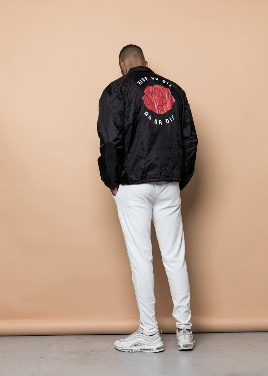 COACH JACKET - Black 'RIDE OR DIE'