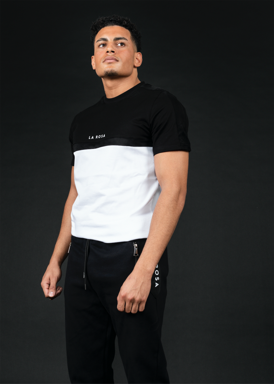 TEE 'MID CUT' - BLACK / WHITE