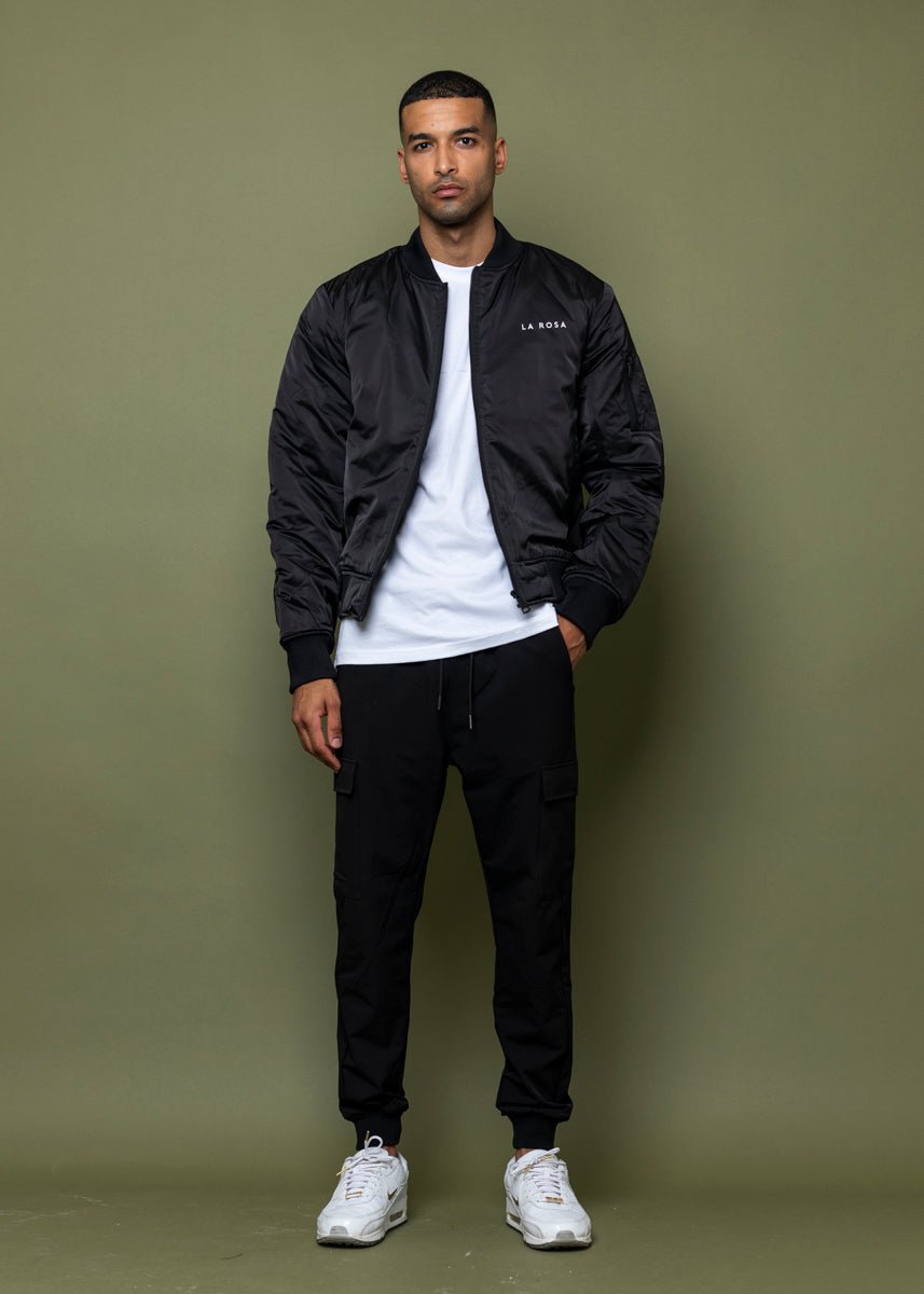 BOMBER JACKET - Black 'RIDE OR DIE' - LA ROSA