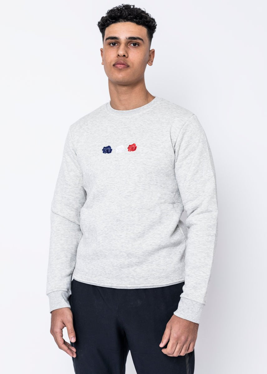 CREWNECK - TRIPLE ROSE GREY - LA ROSA