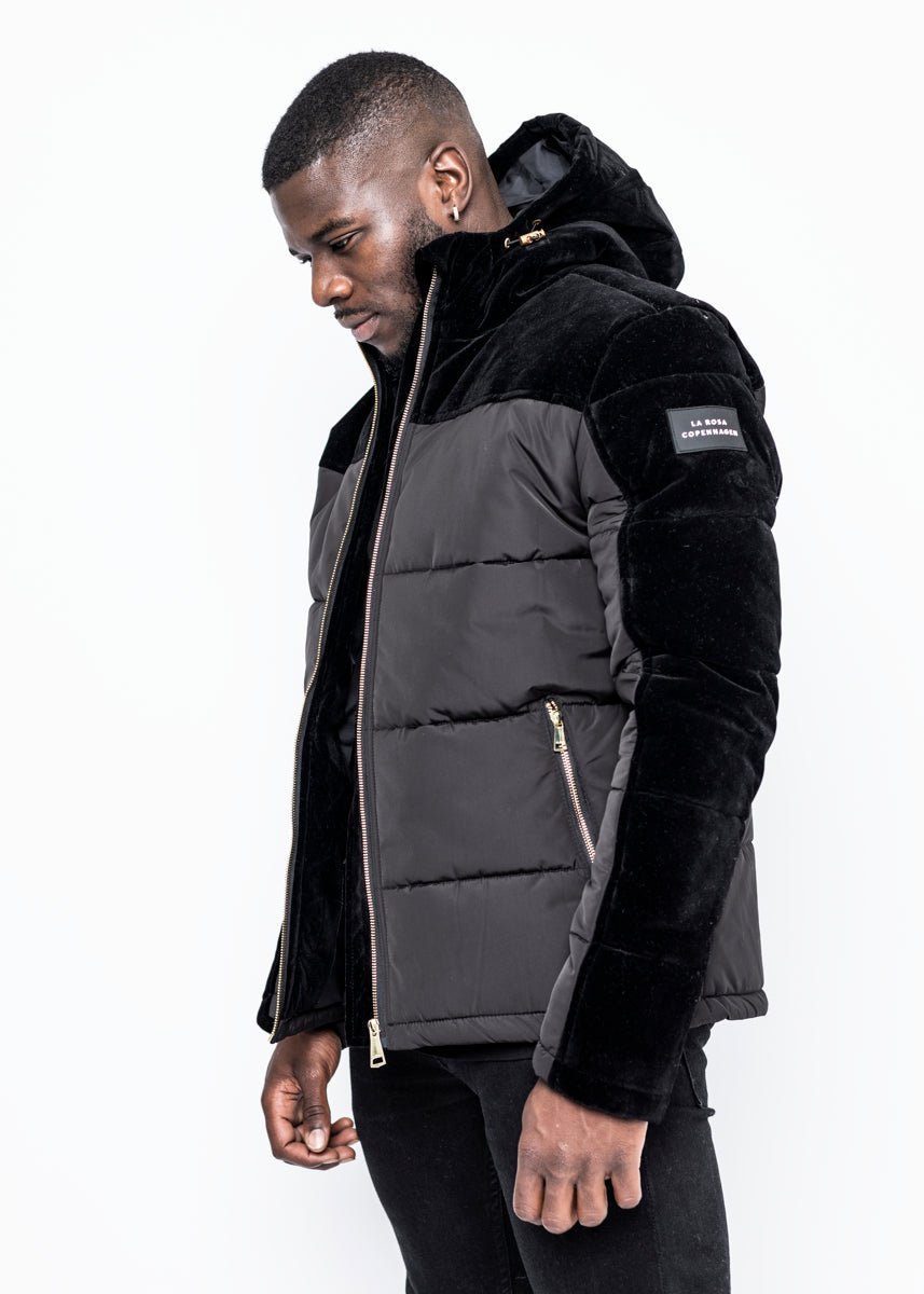 DOWN JACKET - BLACK VELVET - LA ROSA