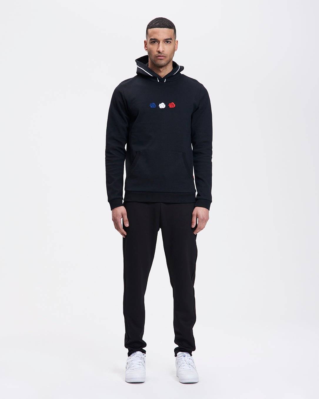 HOODIE - Black Triple Rose - LA ROSA