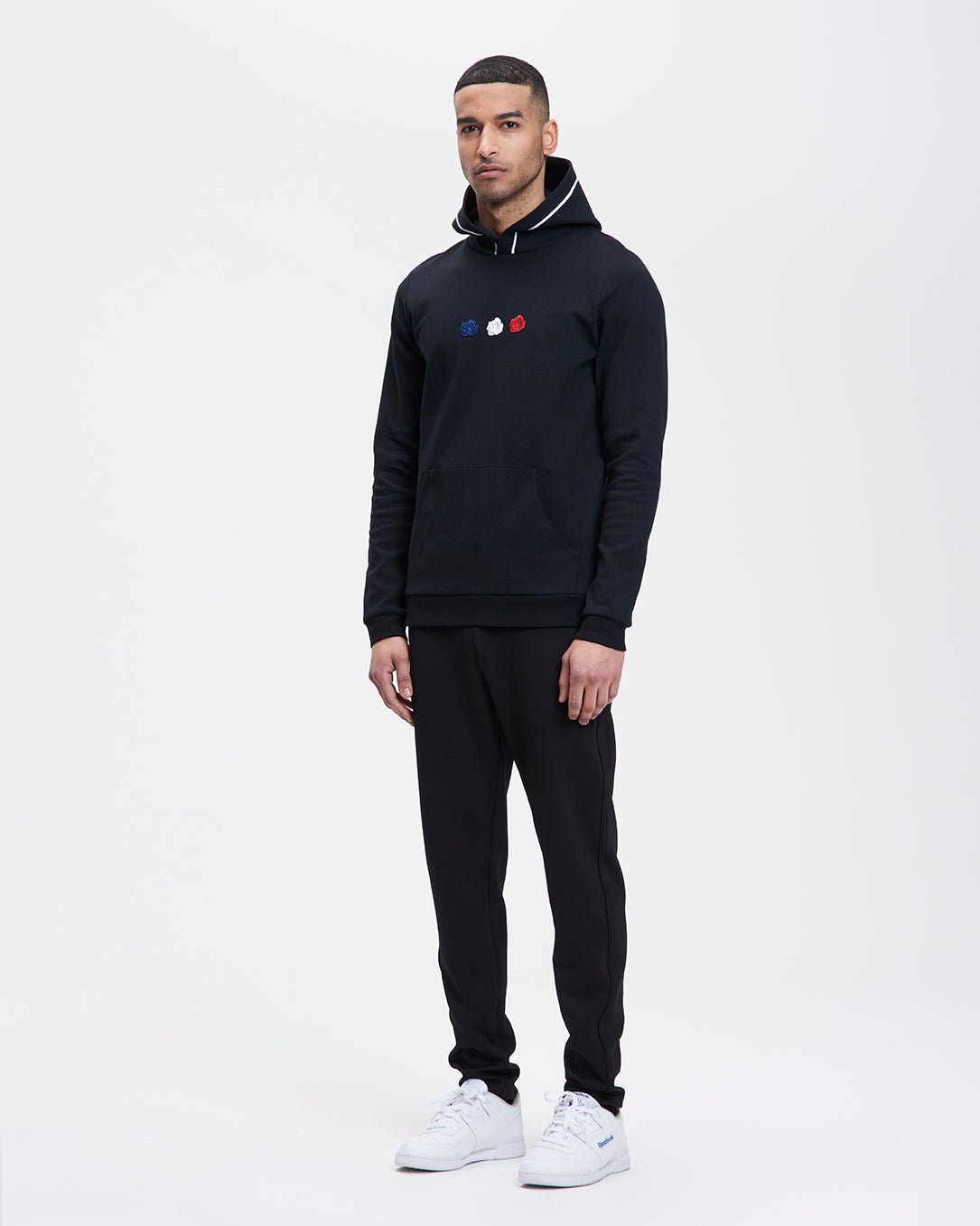 HOODIE - Black Triple Rose - LA ROSA