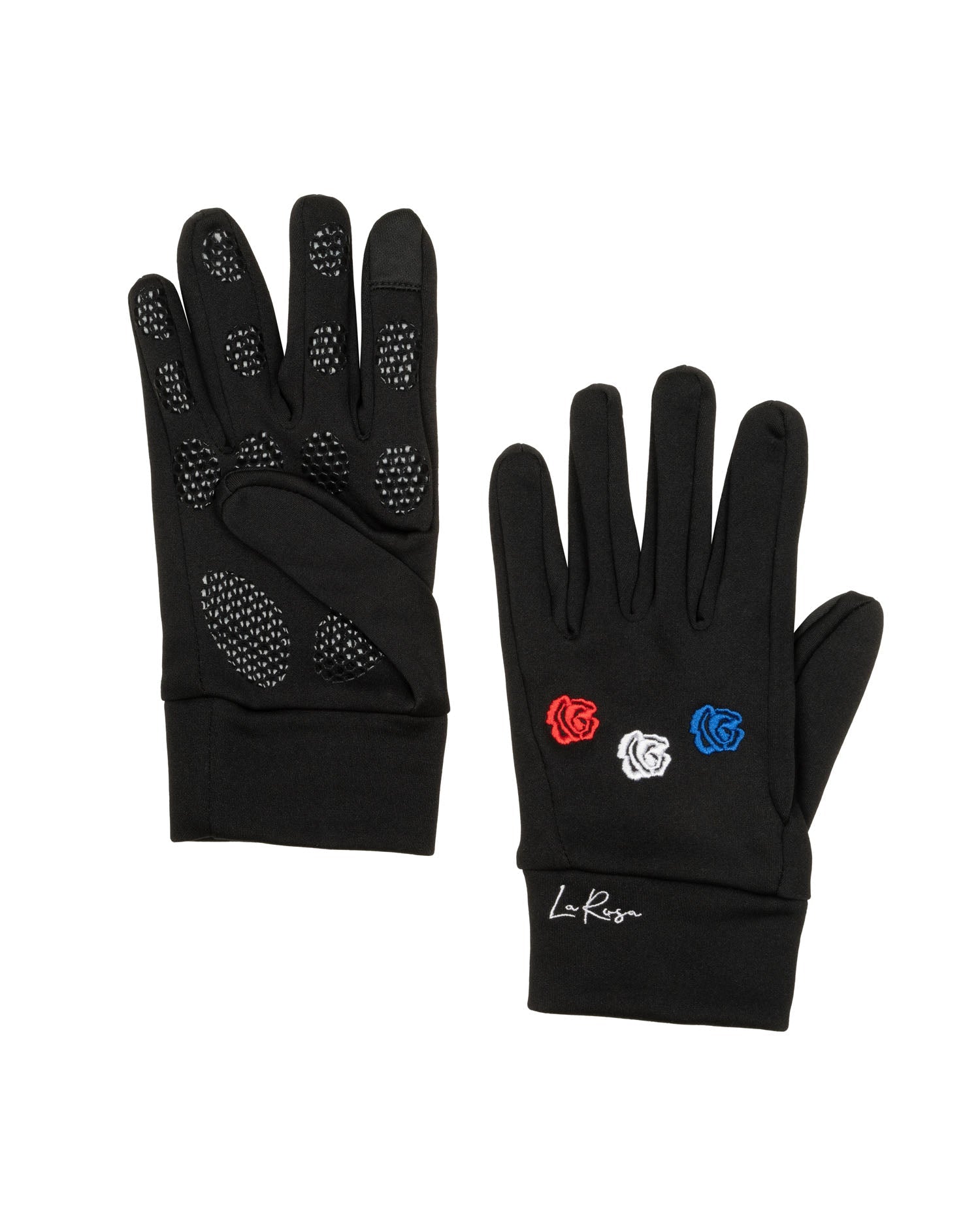 LR 'TRIPLE ROSE HUSTLE GLOVES' - BLACK - LA ROSA