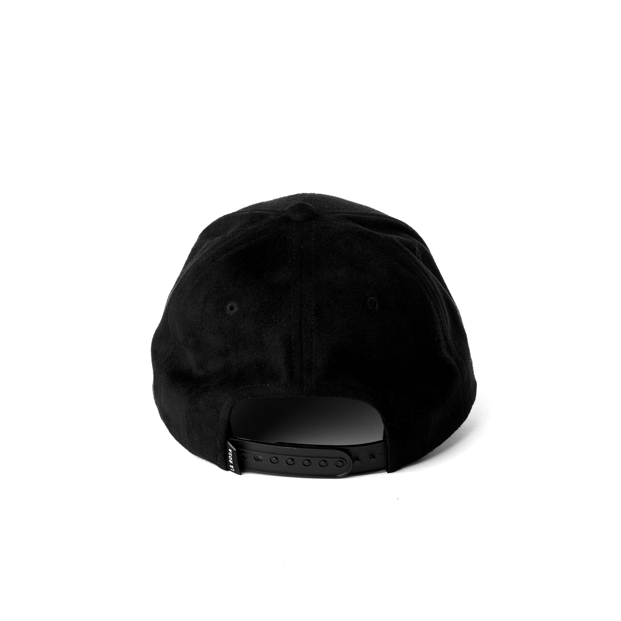 Suede Logo Cap - Black - LA ROSA