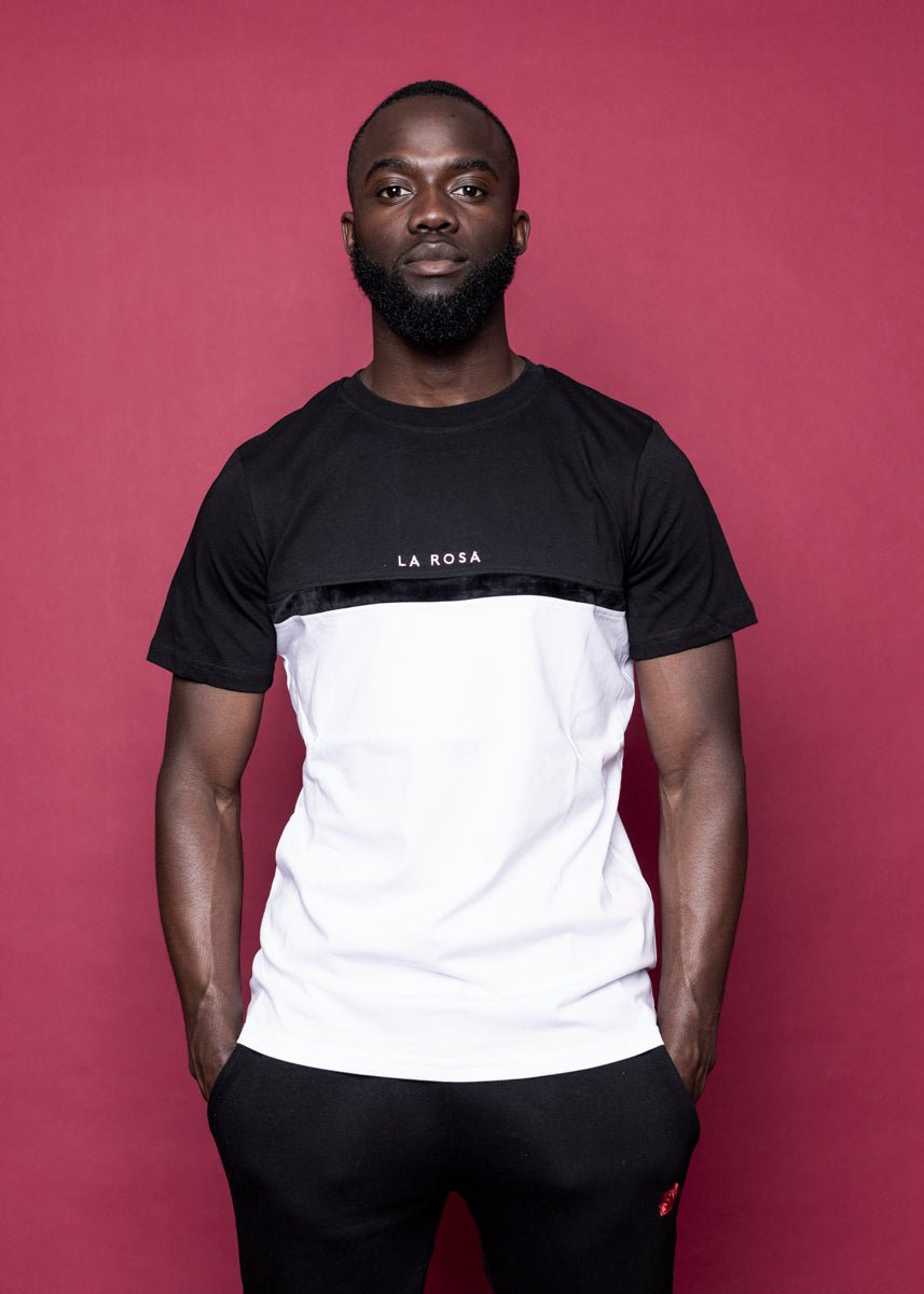 TEE 'MID CUT' - BLACK / WHITE - LA ROSA