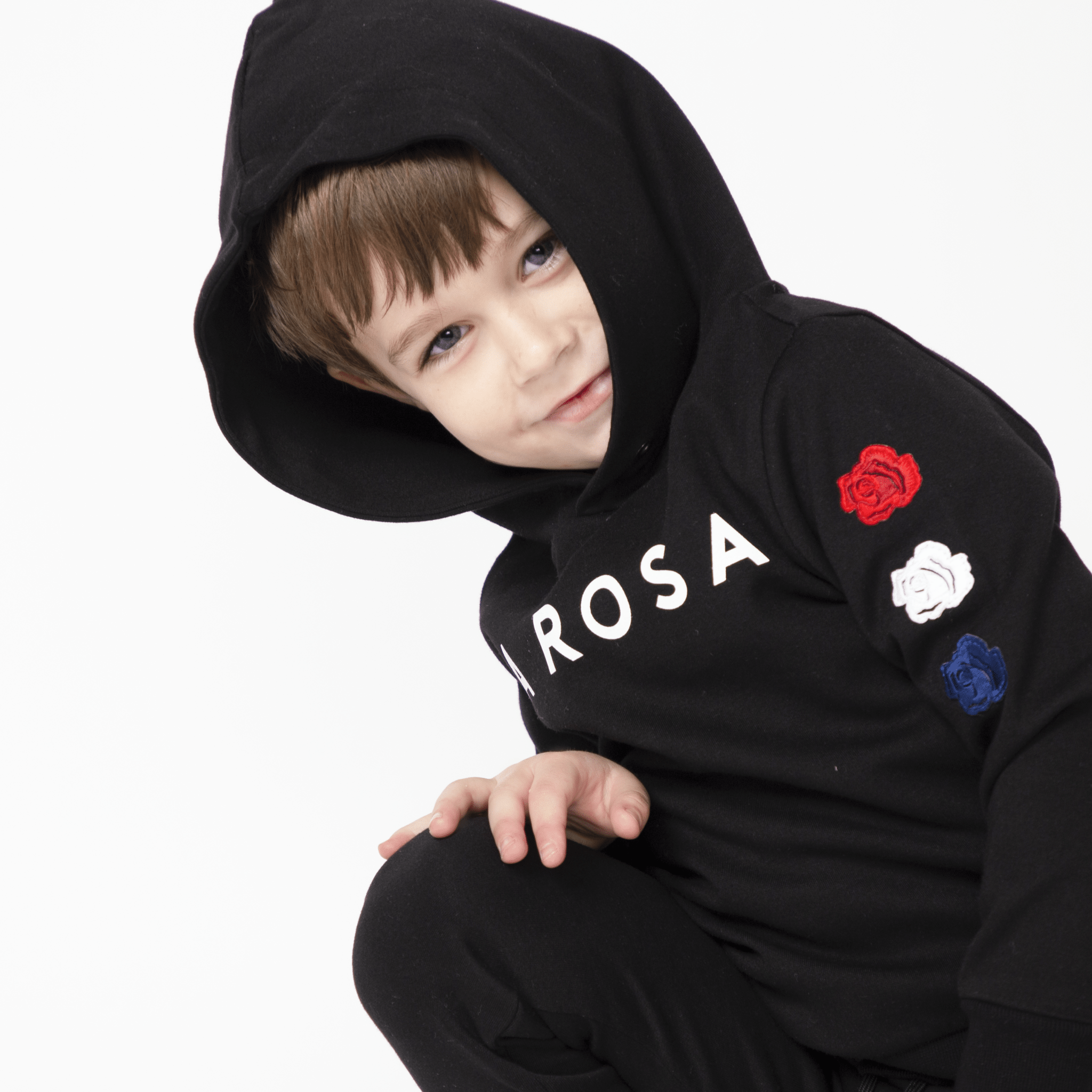 TRACKSUIT 'KIDS TRIPLE ROSE LOGO SUIT' - BLACK - LA ROSA