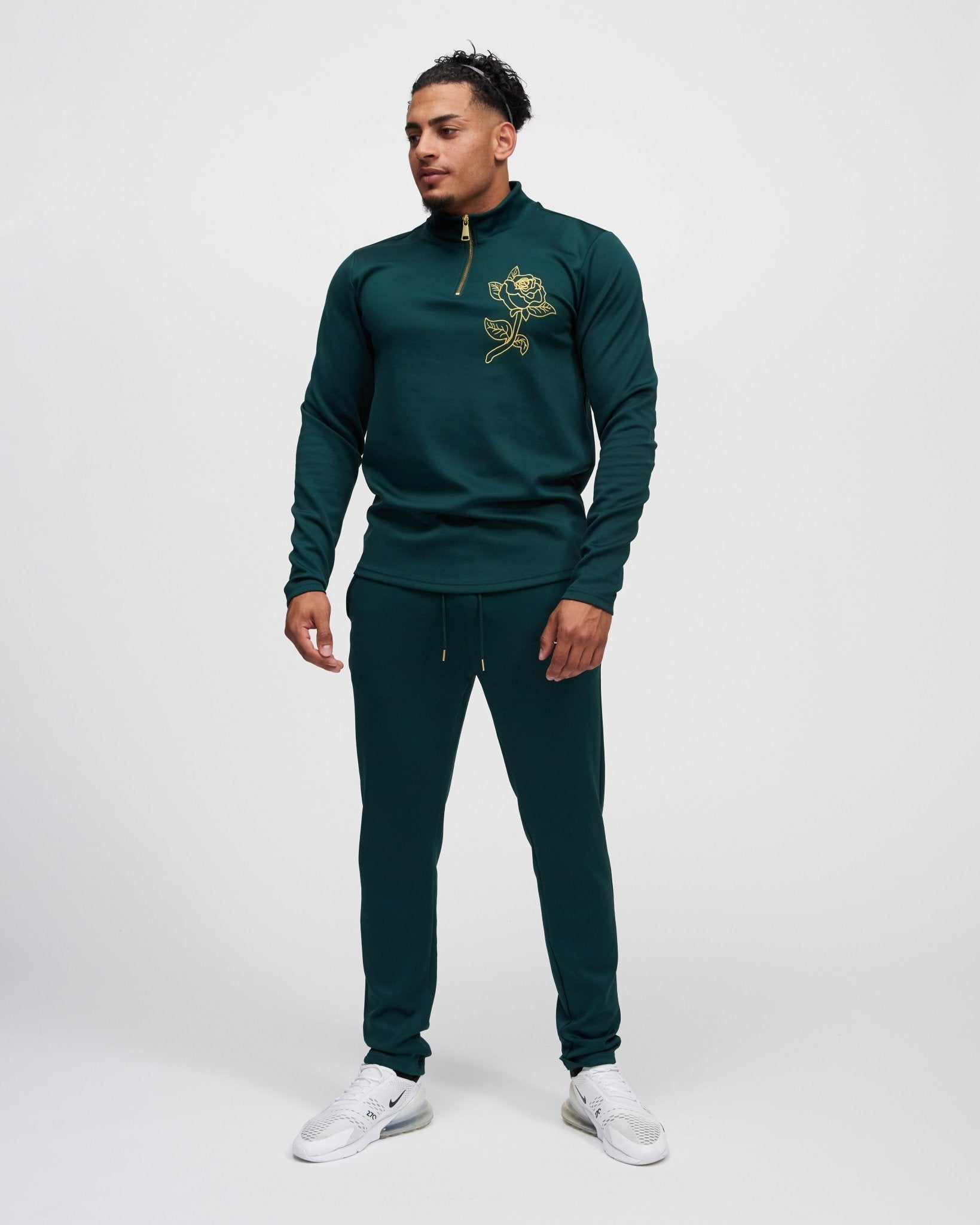 TRACKSUIT 'ROLEY GREEN BIG ROSE' - GREEN - LA ROSA
