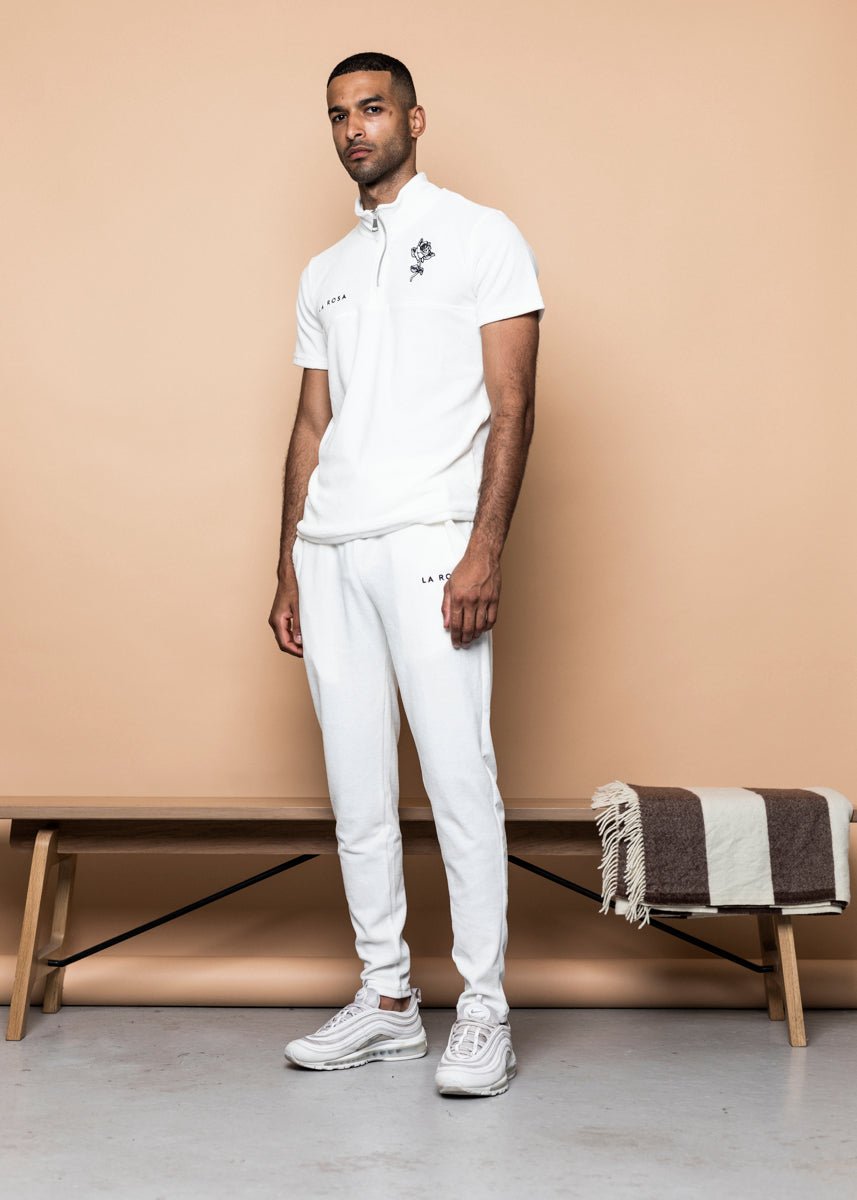 TRACKSUIT 'VELVET BIG ROSE TRACKSUIT' - WHITE - LA ROSA