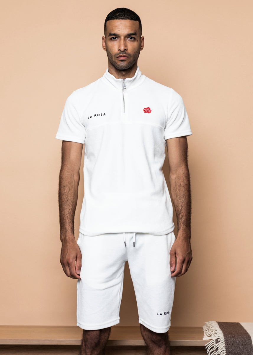 TRACKSUIT 'VELVET RED ROSE SUMMER SUIT' - WHITE - LA ROSA
