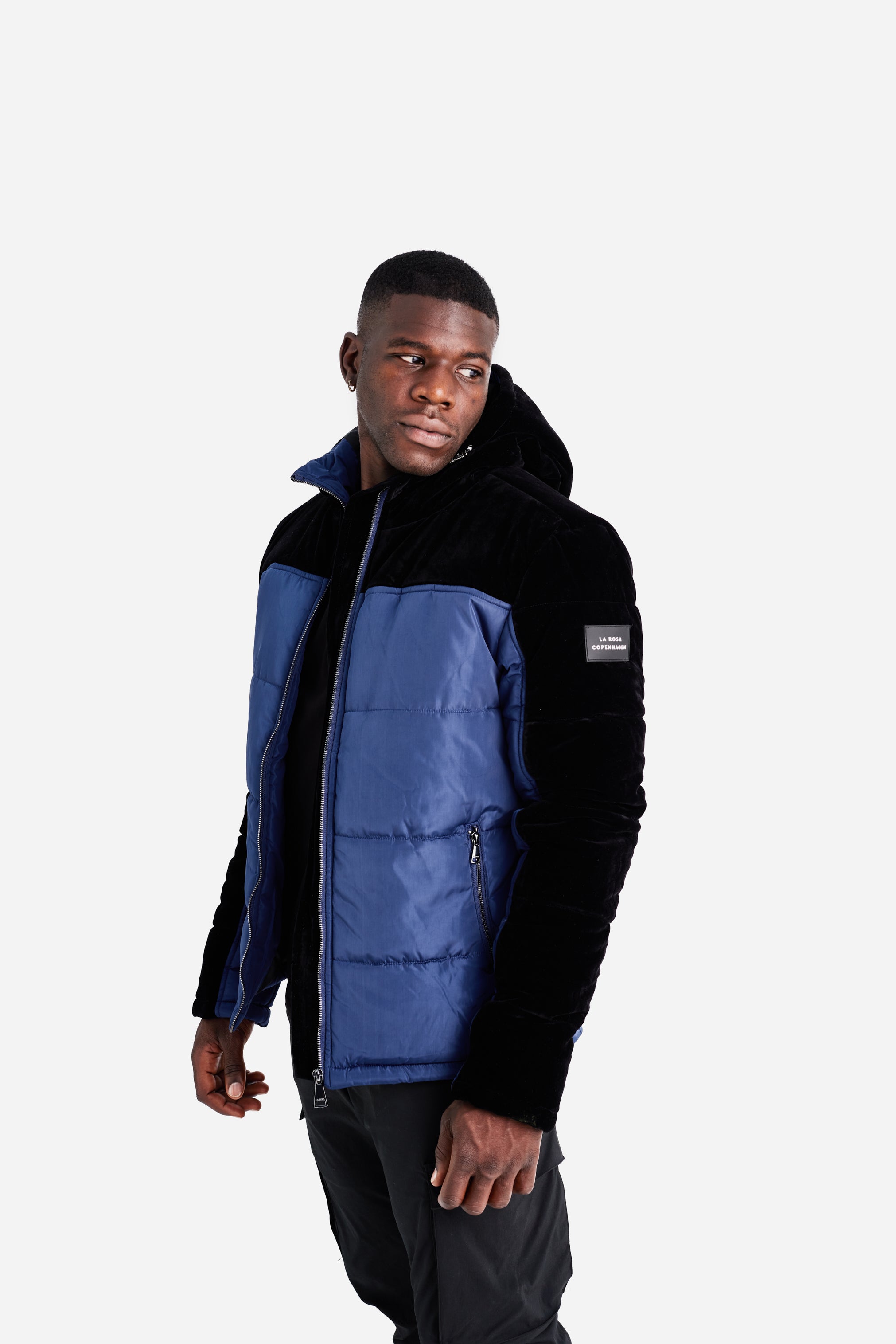 Velvet blue deals puffer jacket