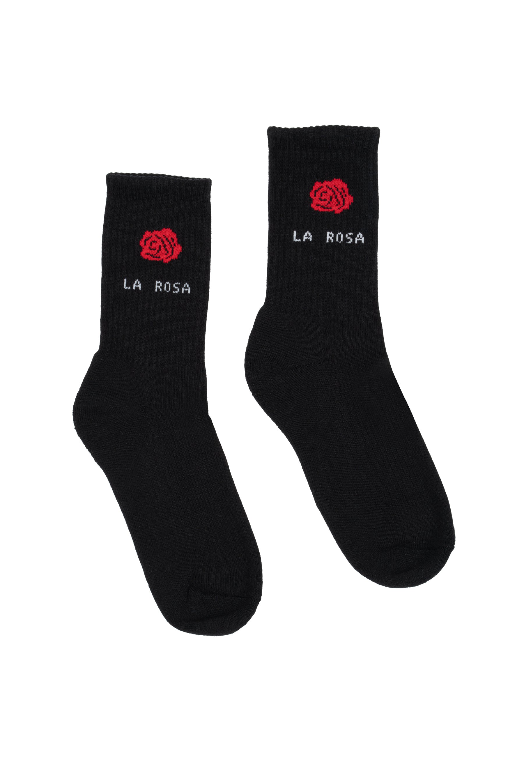 Red Rose Logo 'TENNIS SOCKS' - Black / 1-pair