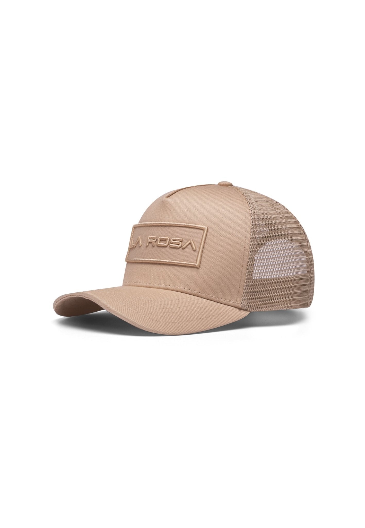 LA ROSA BADGE TRUCKER BASEBALL CAP - BEIGE - LA ROSA