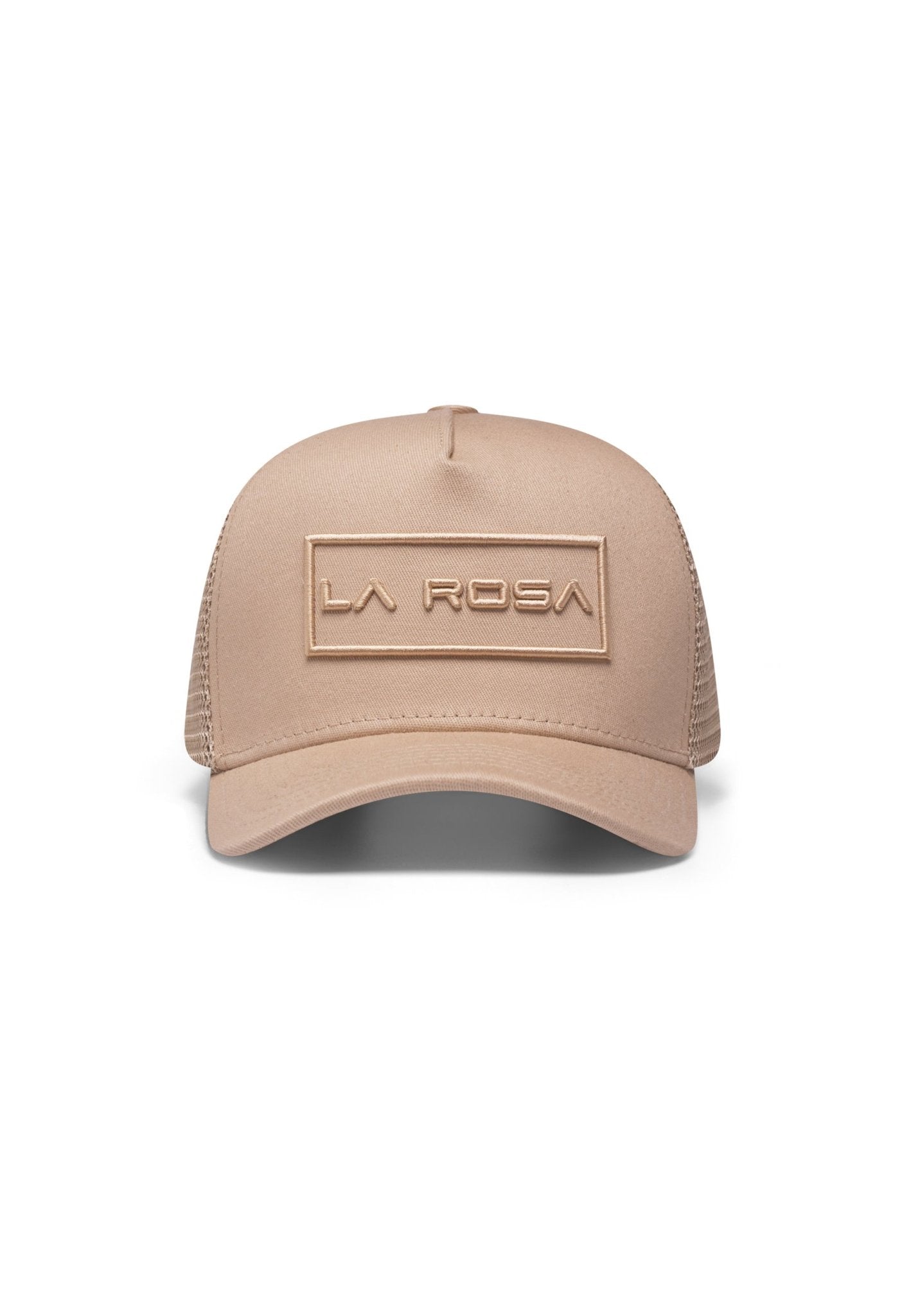 LA ROSA BADGE TRUCKER BASEBALL CAP - BEIGE - LA ROSA