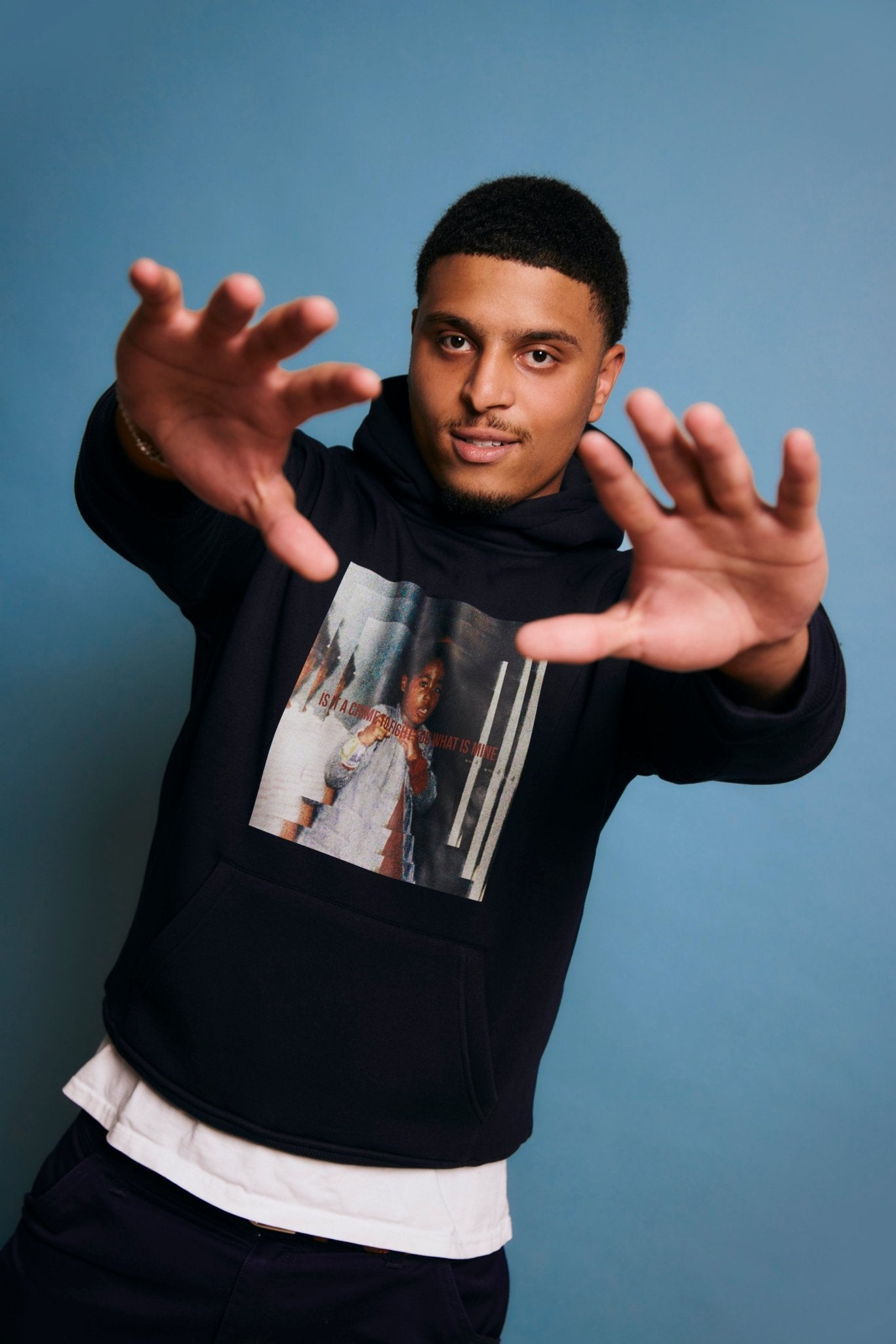 LA ROSA 'TUPAC' HOODIE - NAVY BLUE - LA ROSA