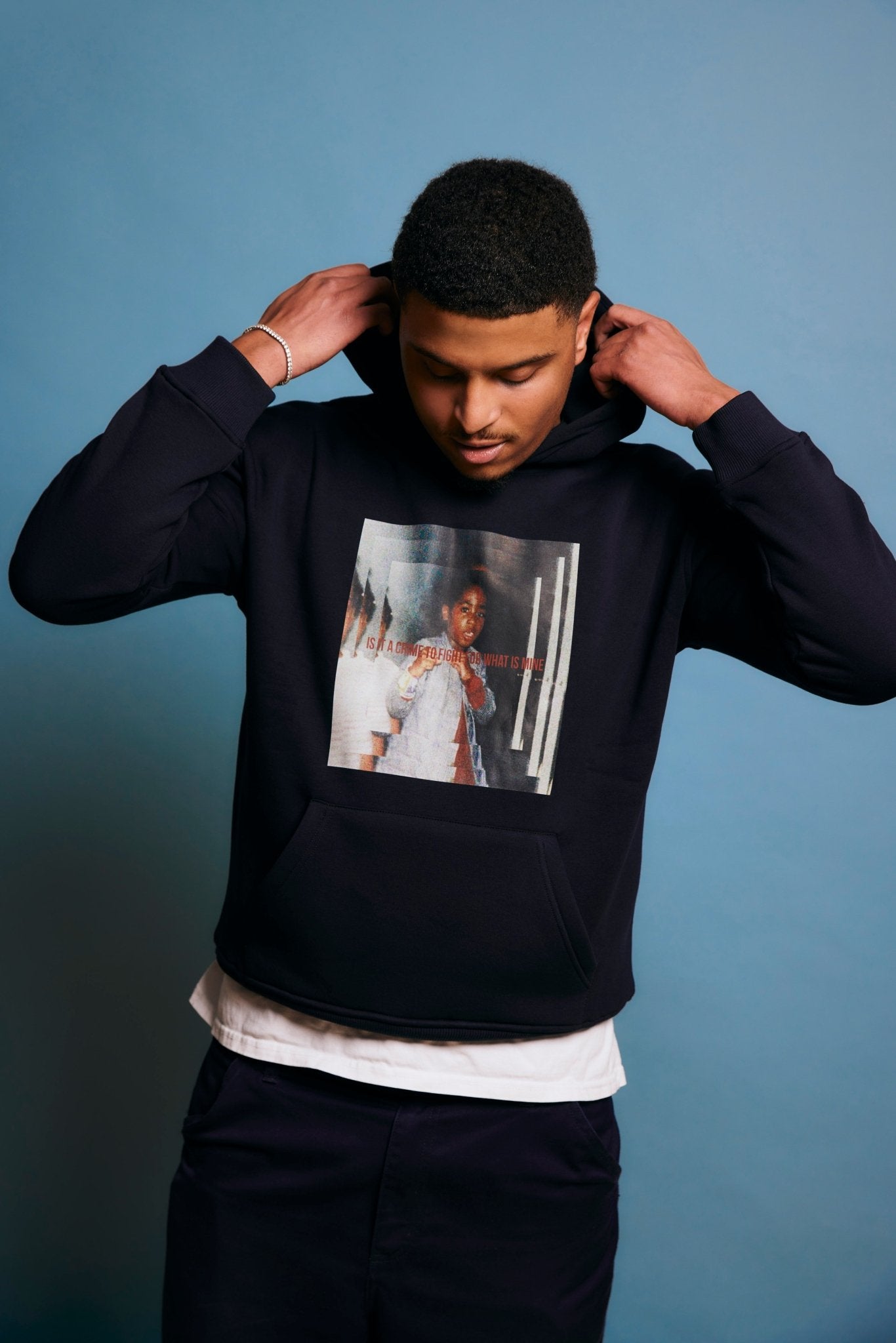 LA ROSA 'TUPAC' HOODIE - NAVY BLUE - LA ROSA