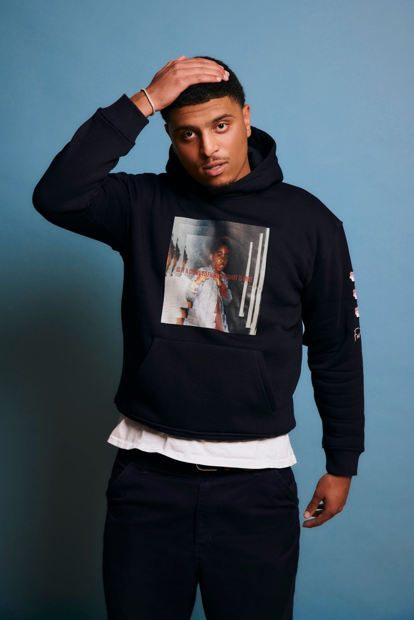 LA ROSA 'TUPAC' HOODIE - NAVY BLUE - LA ROSA