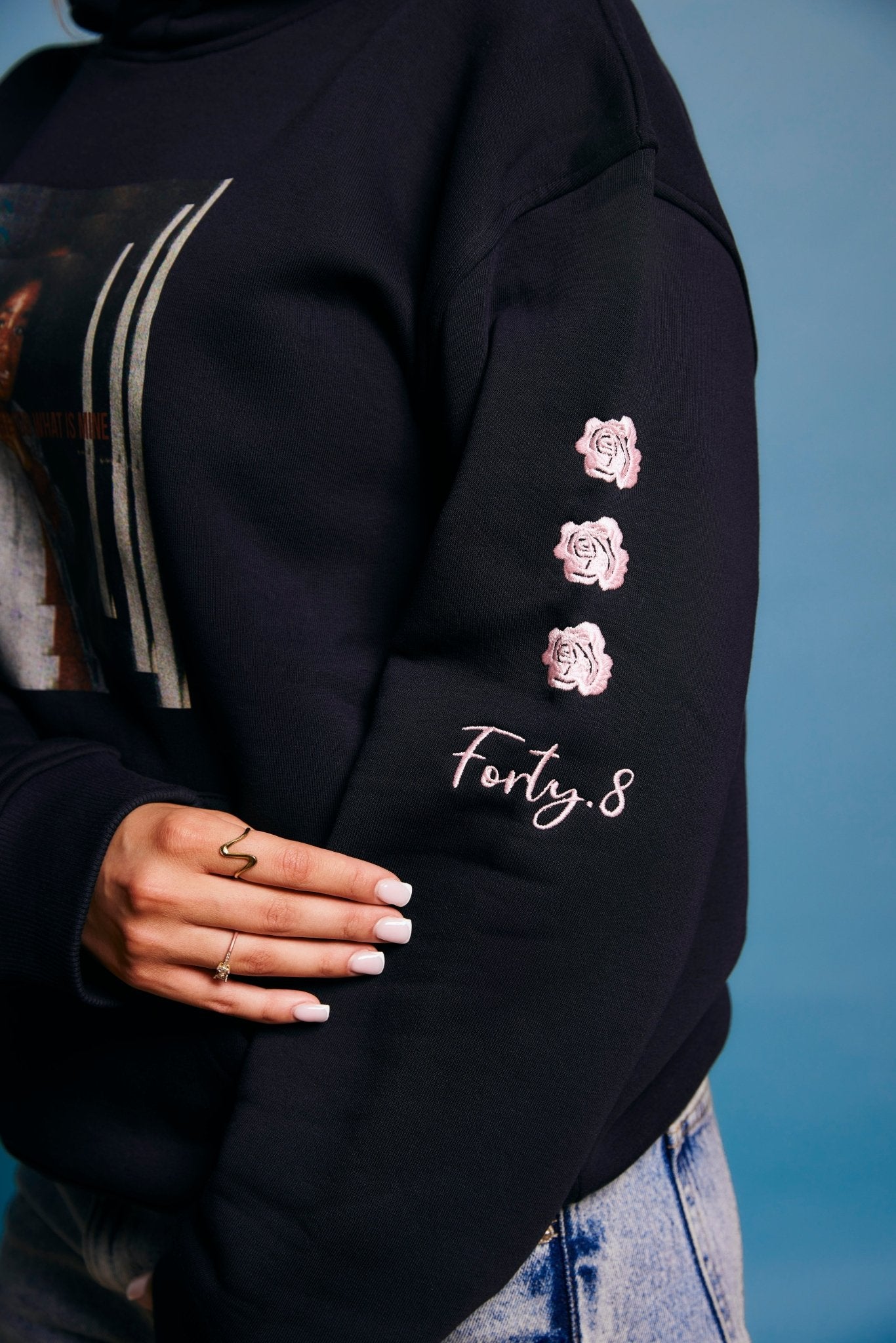 LA ROSA 'TUPAC' HOODIE - NAVY BLUE - LA ROSA