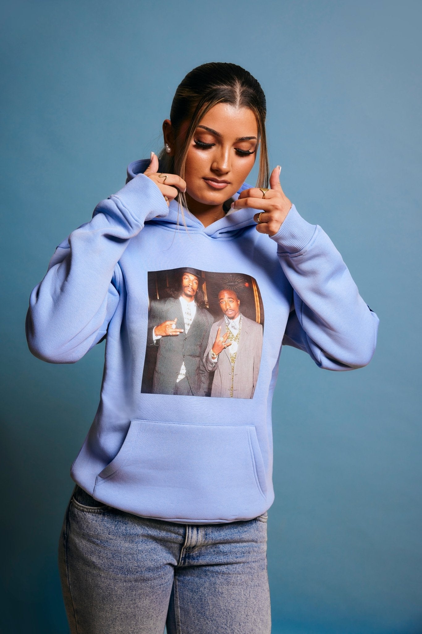LA ROSA 'TUPAC x SNOOP' HOODIE - BABYBLUE - LA ROSA