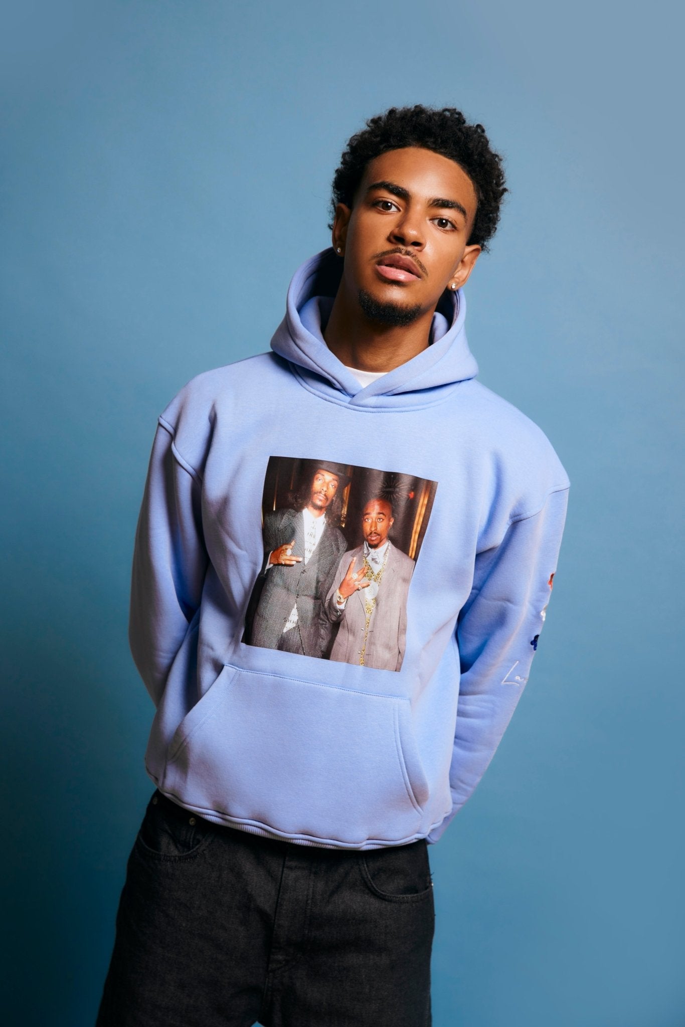 LA ROSA 'TUPAC x SNOOP' HOODIE - BABYBLUE - LA ROSA