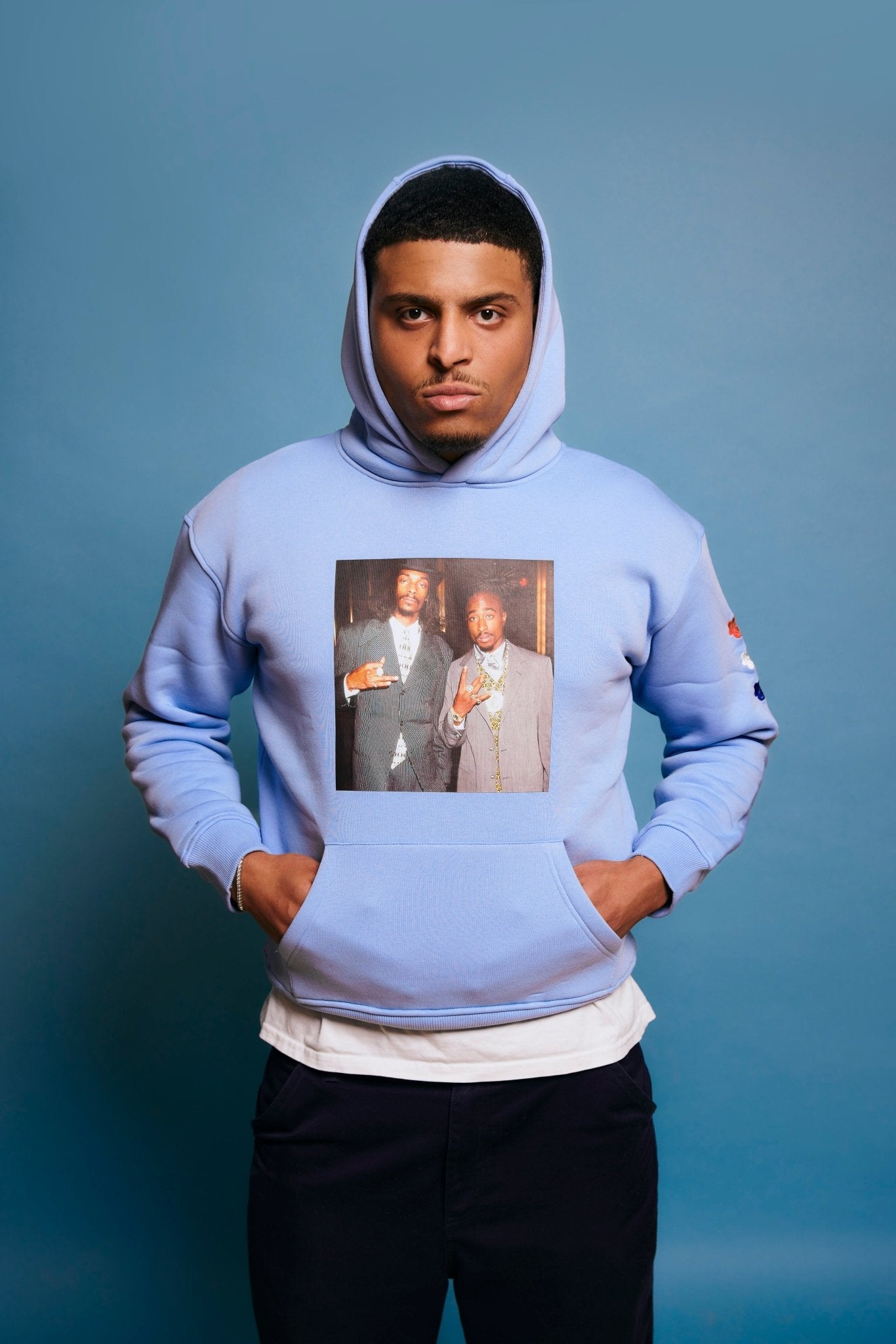 LA ROSA 'TUPAC x SNOOP' HOODIE - BABYBLUE - LA ROSA