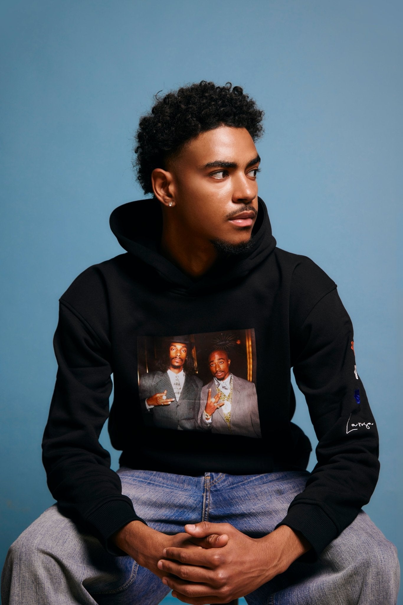 LA ROSA 'TUPAC x SNOOP' HOODIE - BLACK - LA ROSA