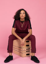 Burgundy Velvet Tracksuit SS16