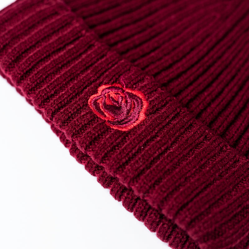 BEANIE 'KIDS WOOL ROSE' - BURGUNDY