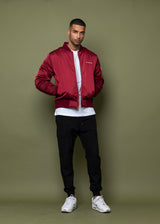 BOMBER JACKET - Burgundy 'RIDE OR DIE'