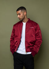 BOMBER JACKET - Burgundy 'RIDE OR DIE'