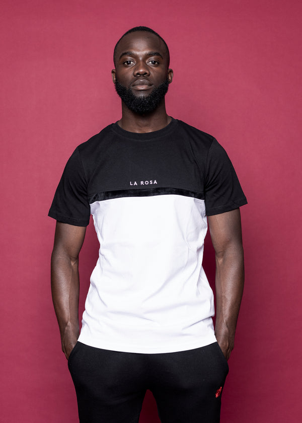 TEE 'MID CUT' - SORT / HVID