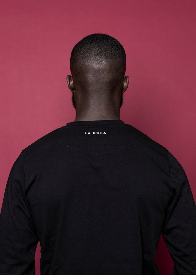 TEE 'TRIPLE ROSE LANGÆRMER' - SORT