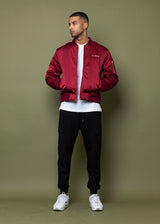 BOMBER JACKET - Burgundy 'RIDE OR DIE'