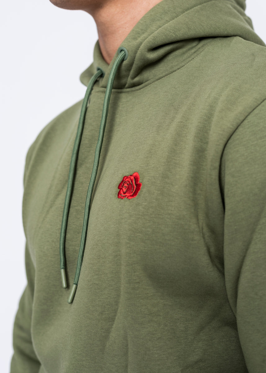 Green discount rose hoodie