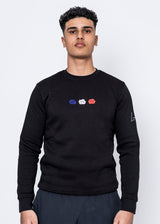 CREWNECK - TRIPLE ROSE BLACK