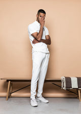 TRACKSUIT 'VELVET BIG ROSE TRACKSUIT' - WHITE