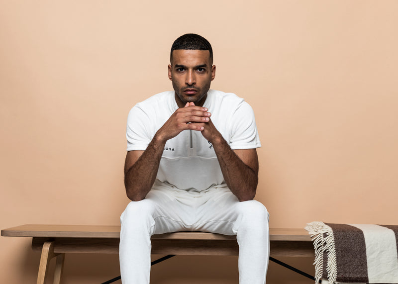 TRACKSUIT 'VELVET BIG ROSE TRACKSUIT' - WHITE