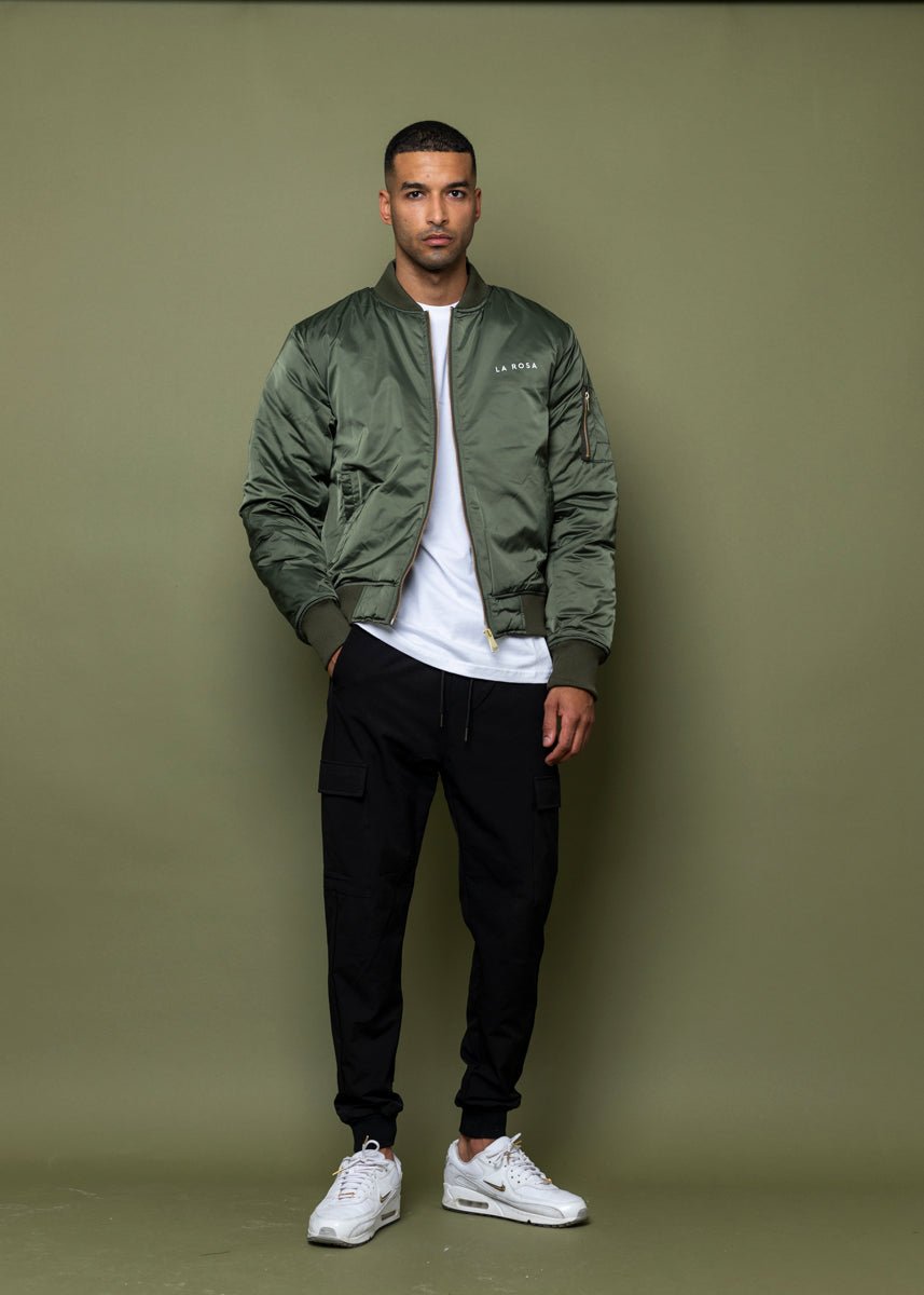 BOMBER JACKET - Green 'RIDE OR DIE' - LA ROSA