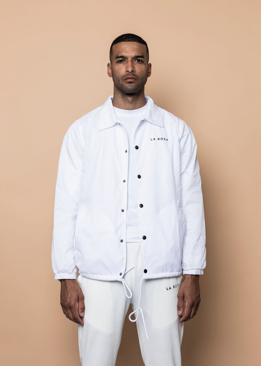 COACH JACKET - White 'RIDE OR DIE' - LA ROSA