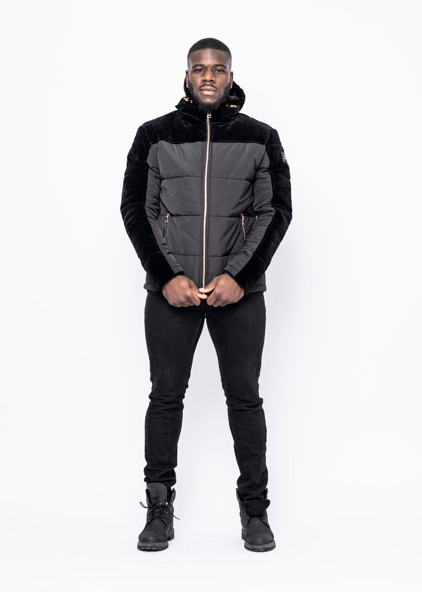 DOWN JACKET - BLACK VELVET - LA ROSA