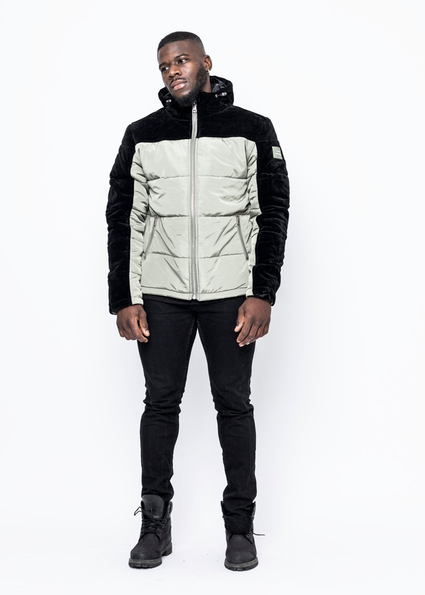 DOWN JACKET - LIME GREEN VELVET - LA ROSA