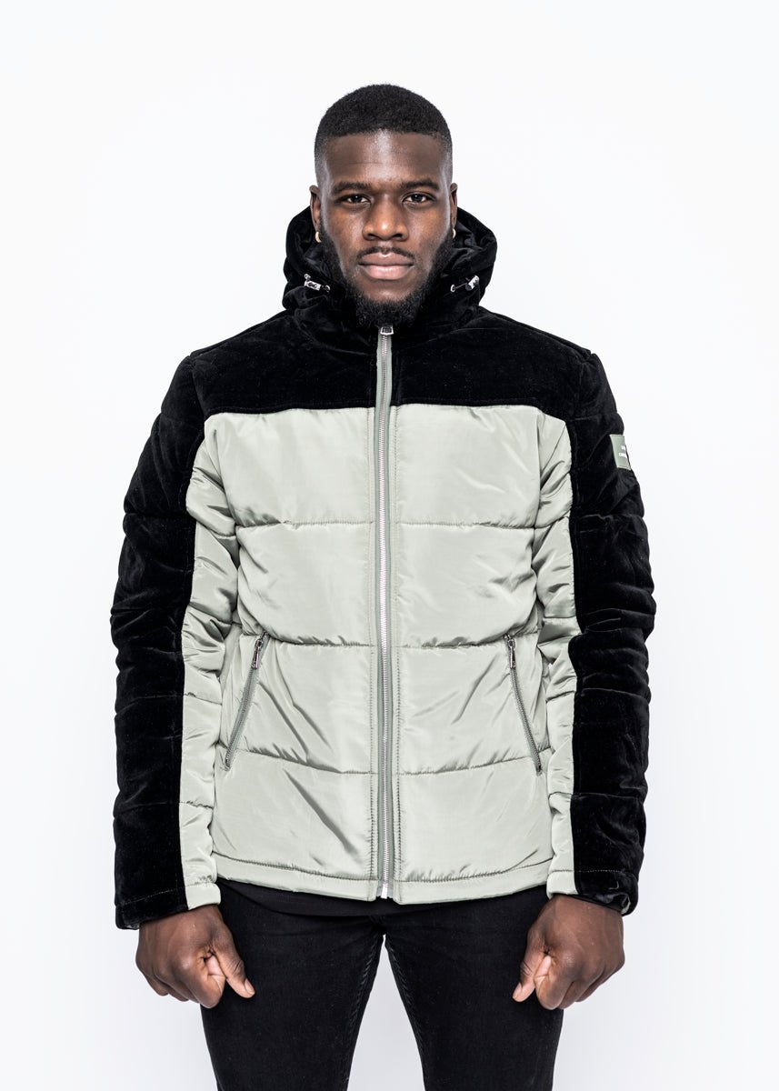 DOWN JACKET - LIME GREEN VELVET - LA ROSA