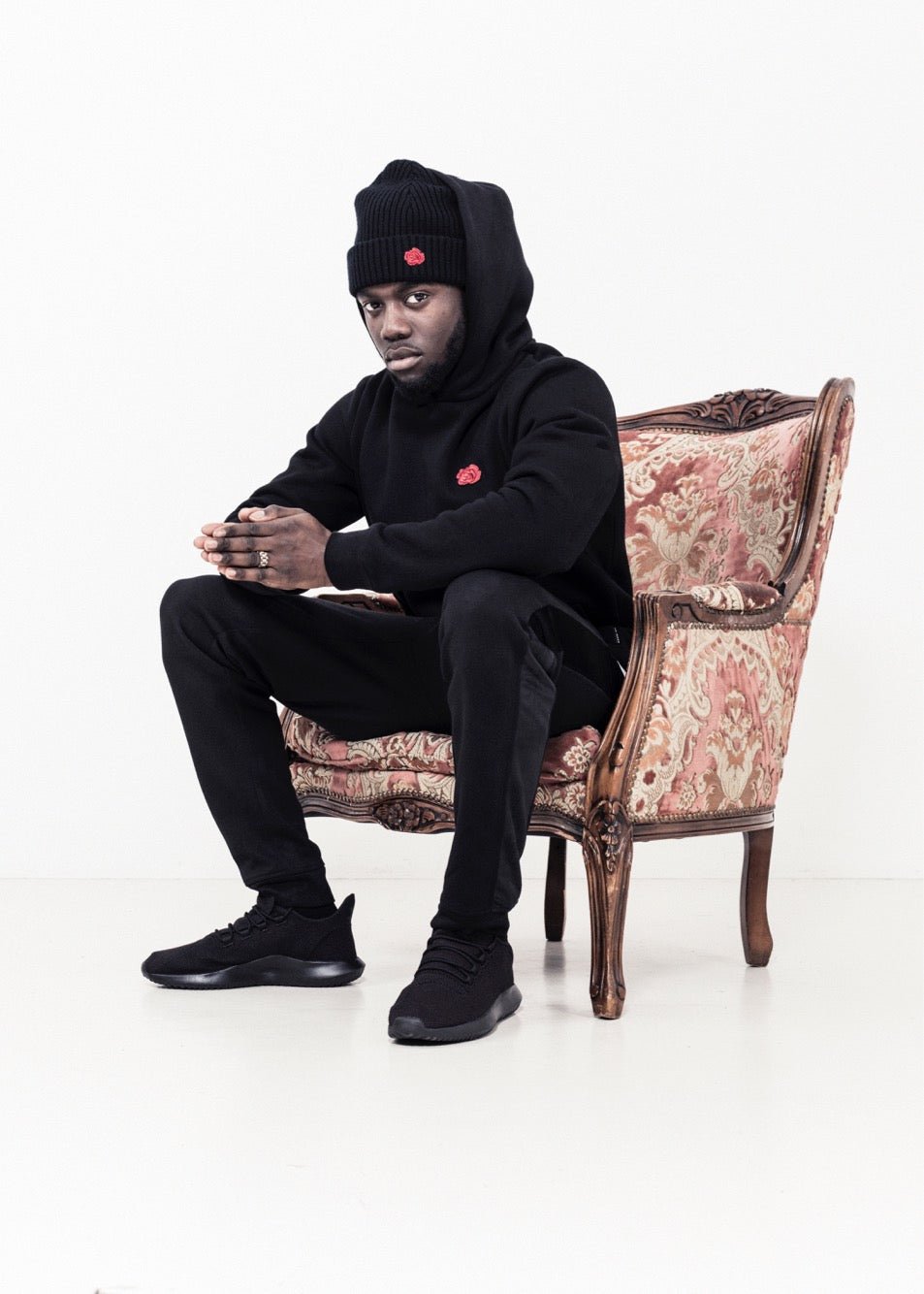 HOODIE - Black Rose - LA ROSA