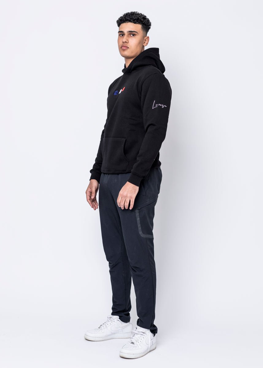 HOODIE - TRIPLE ROSE BLACK - LA ROSA
