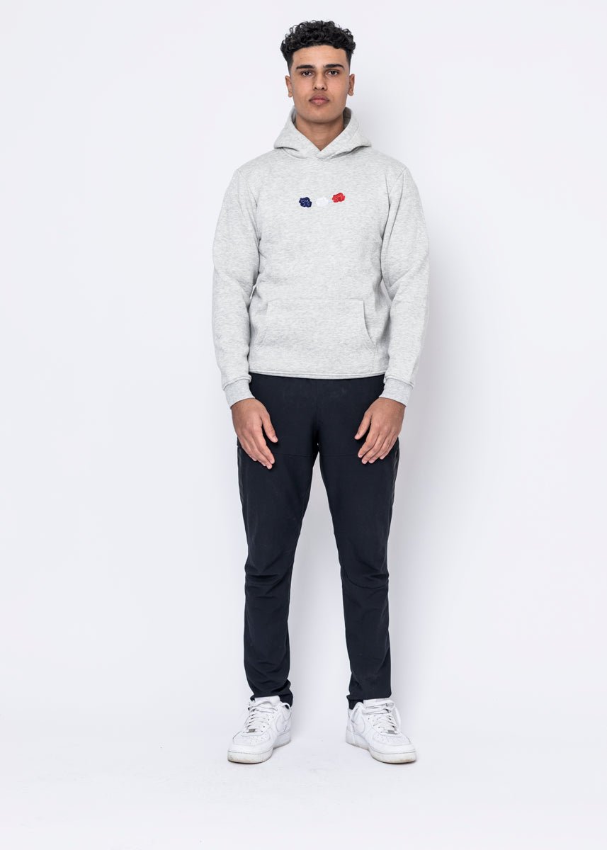 HOODIE - TRIPLE ROSE GREY - LA ROSA