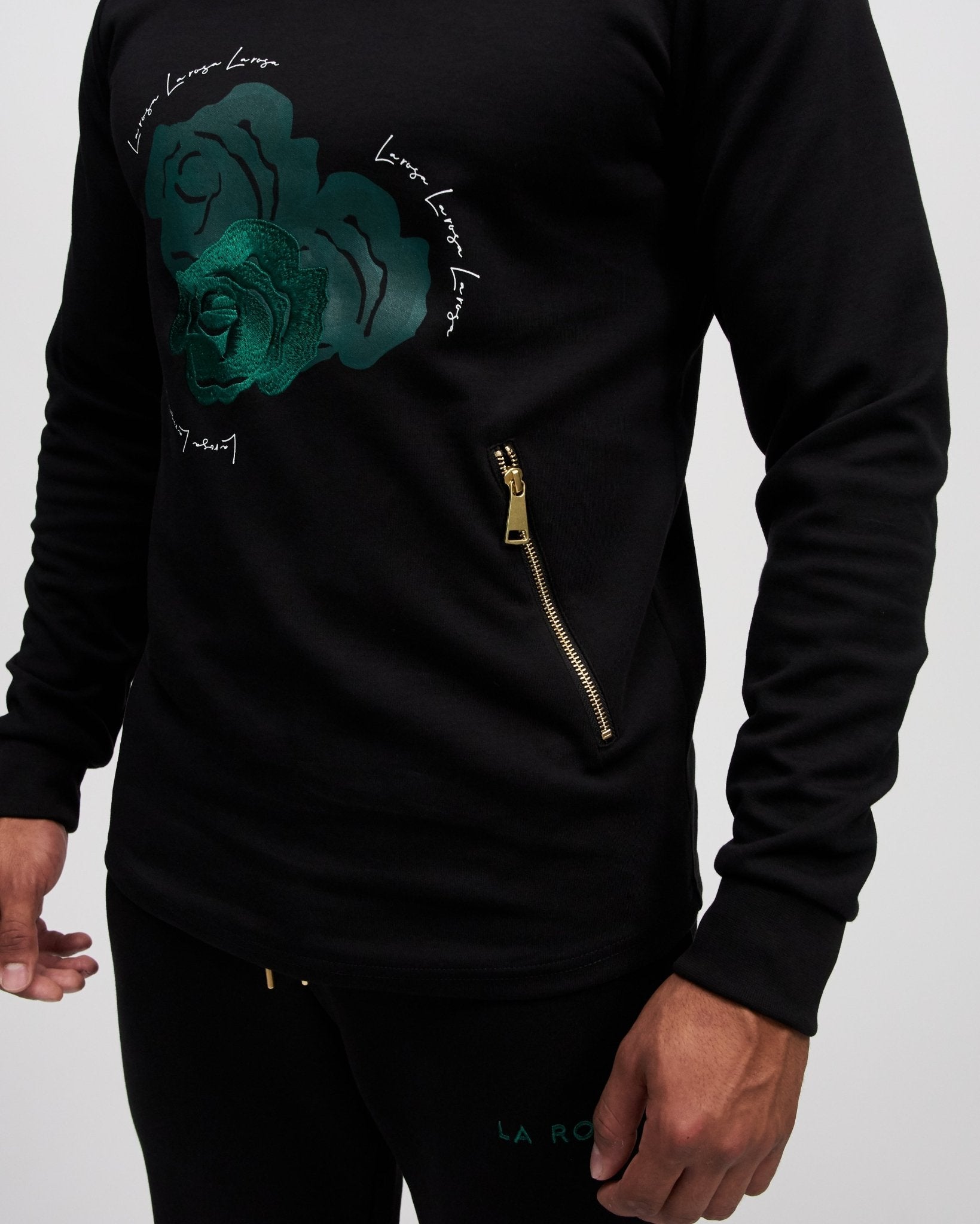 LA ROSA 'Green Roley Roses' Crewneck - LA ROSA