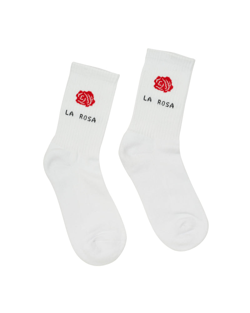 Red Rose Logo 'TENNIS SOCKS' - White / 1-pair