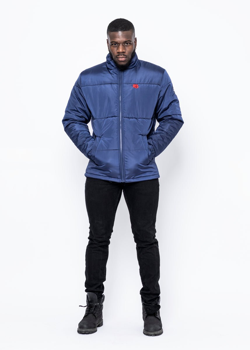 ROSE PUFFER JACKET - BLUE - LA ROSA