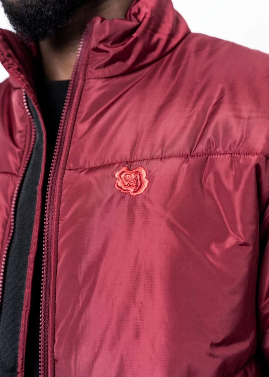 ROSE PUFFER JACKET - BURGUNDY - LA ROSA